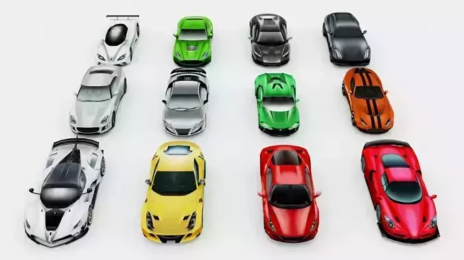12 lowpoly Sportscars vol2