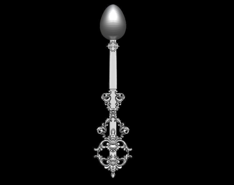 Designer Ornament Spoon 3d Model 3D print model_7