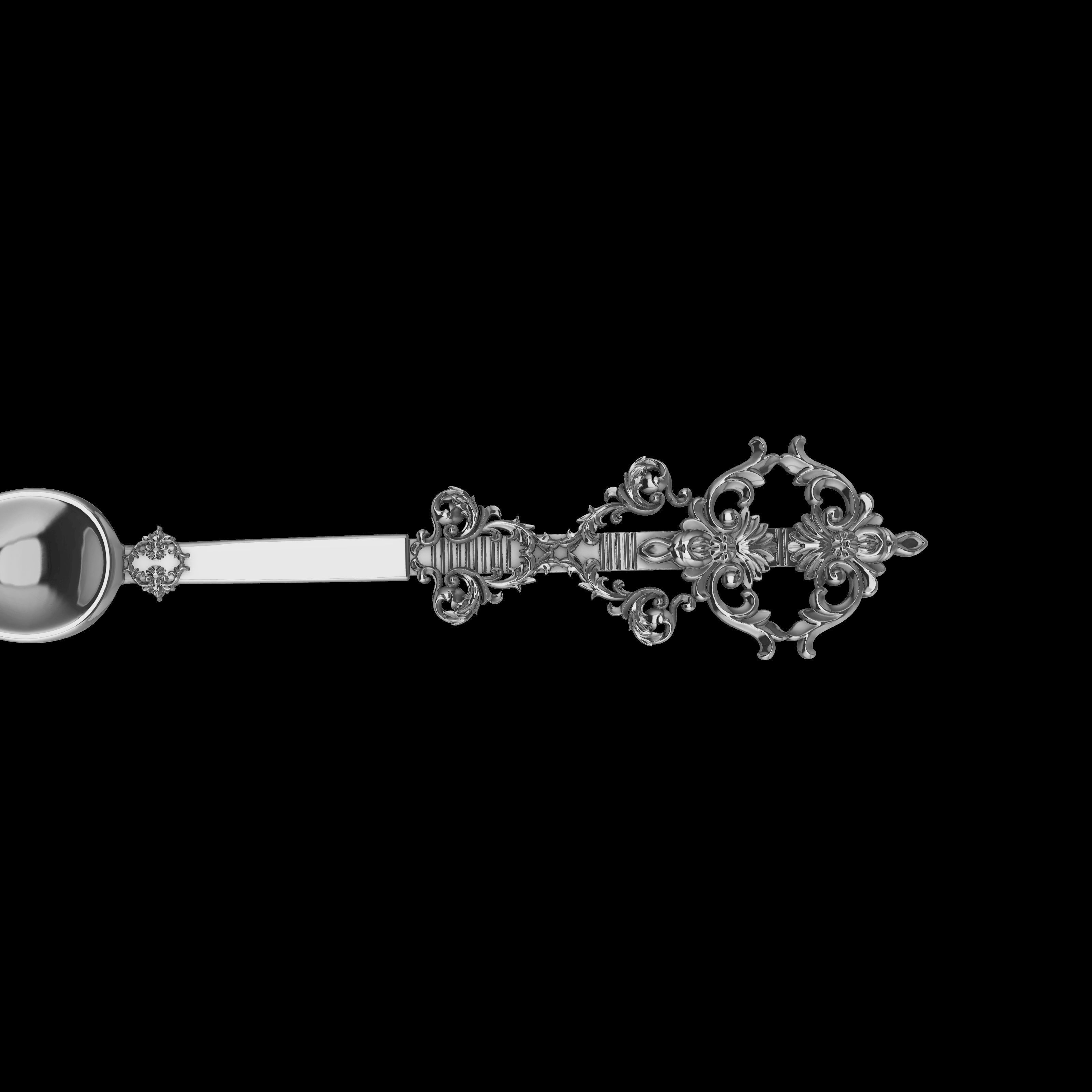Designer Ornament Spoon 3d Model 3D print model_10