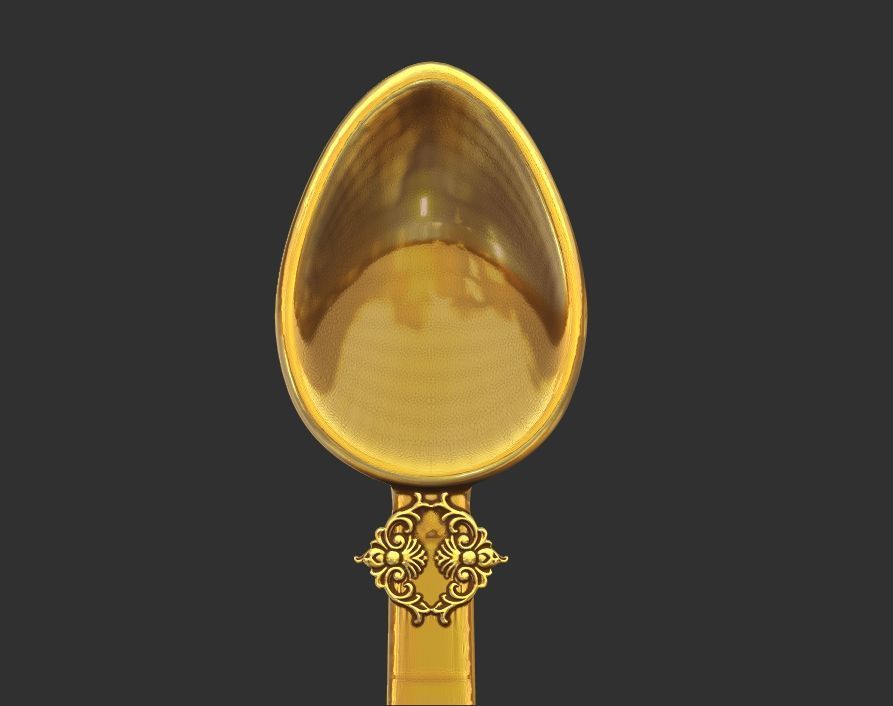 Designer Ornament Spoon 3d Model 3D print model_3
