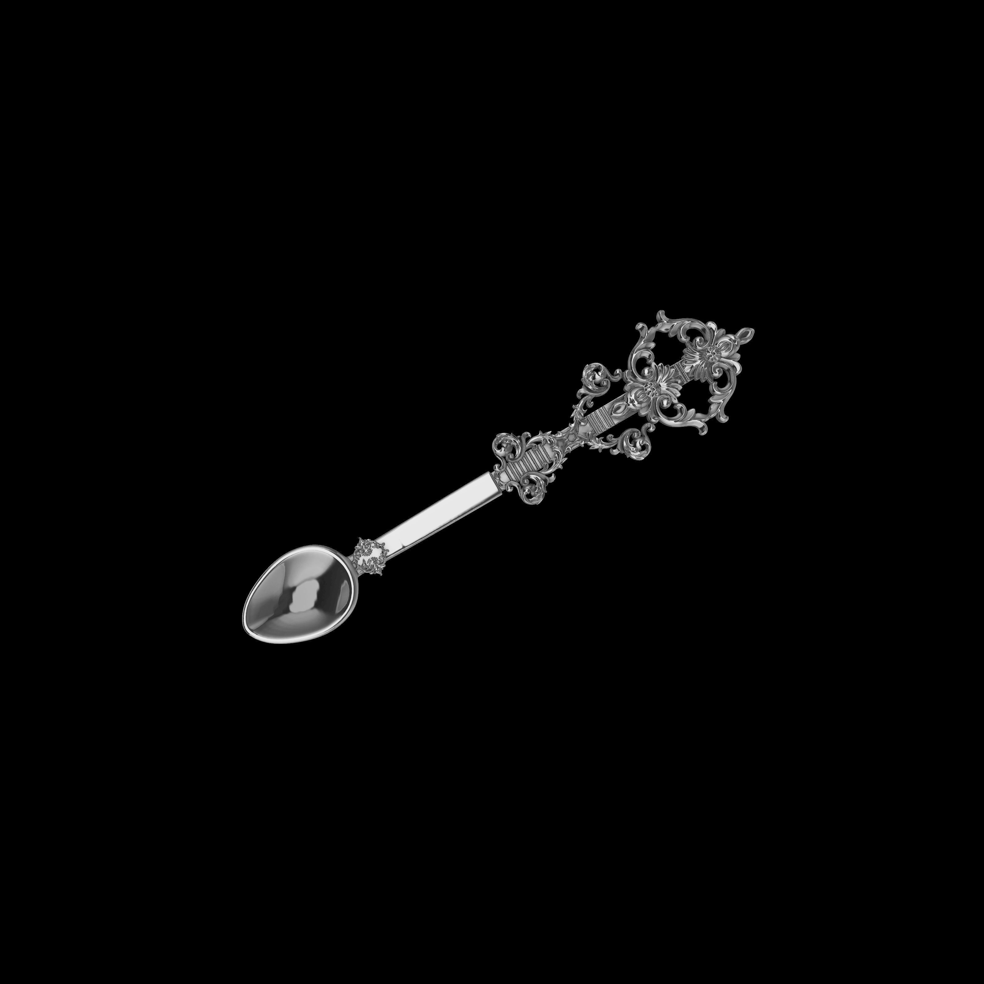 Designer Ornament Spoon 3d Model 3D print model_9