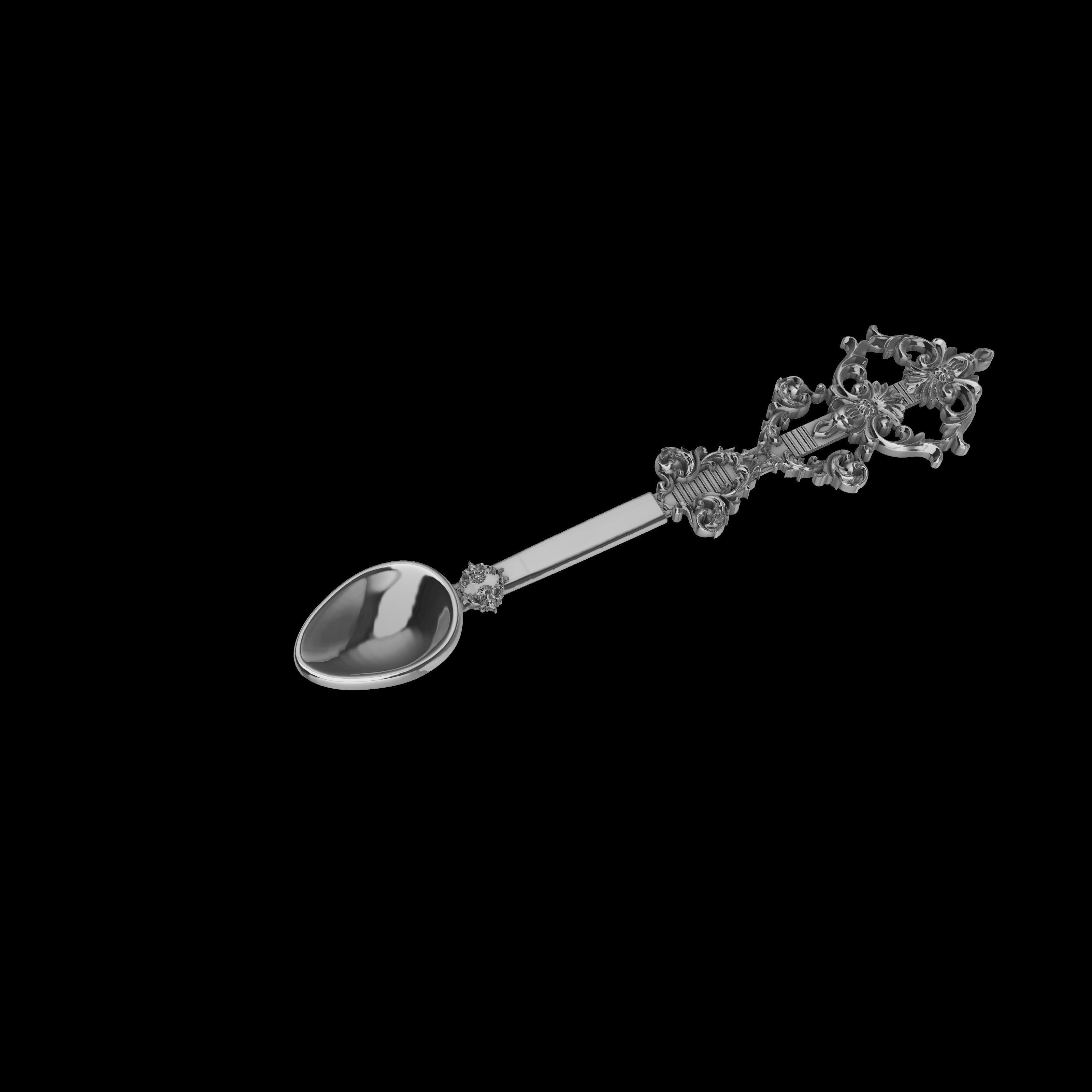 Designer Ornament Spoon 3d Model 3D print model_11