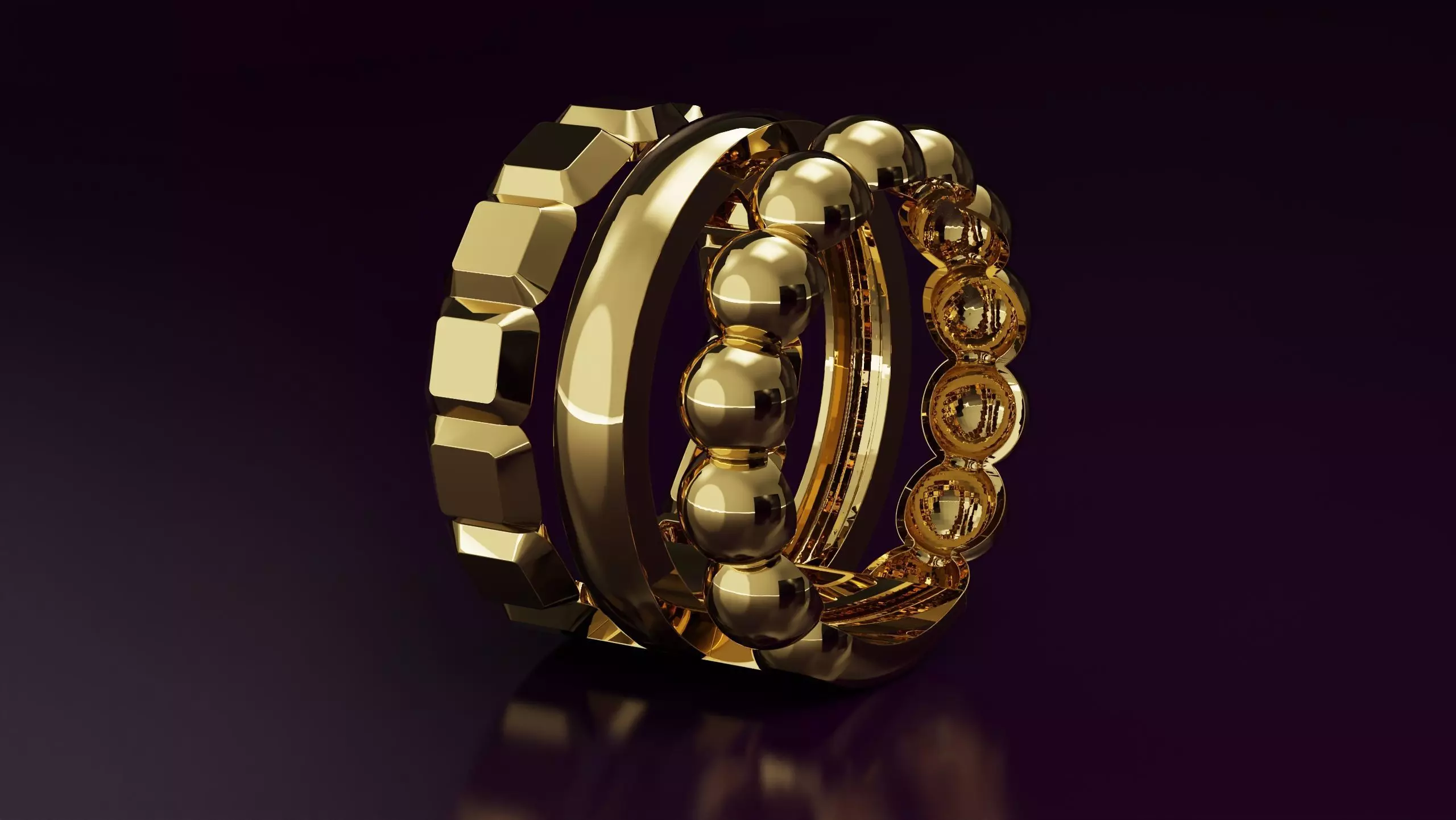 bead and cube ring N03 Free 3D print model_0