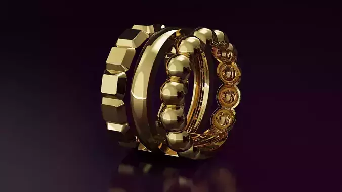 bead and cube ring N03 