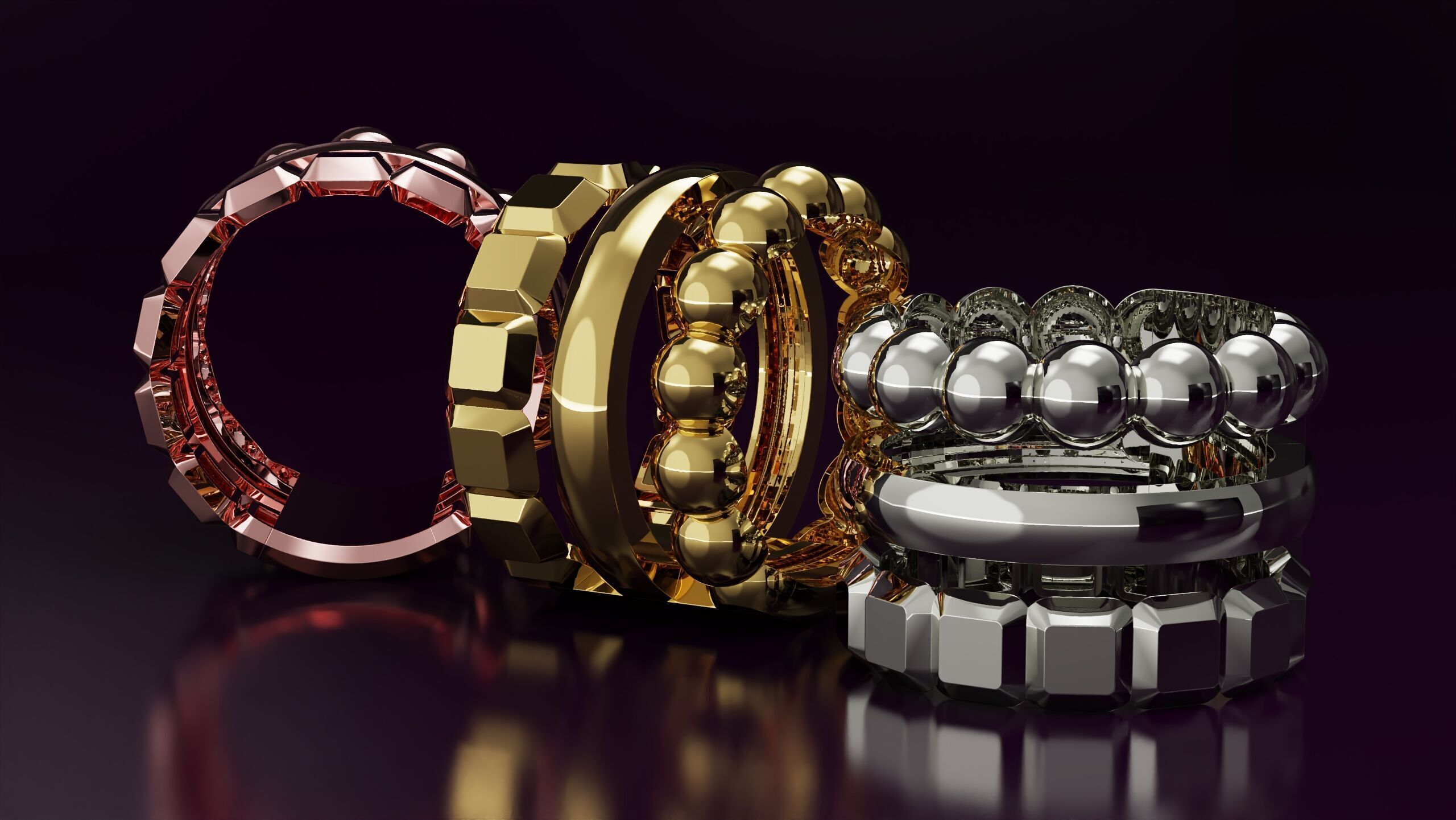 bead and cube ring N03 Free 3D print model_3