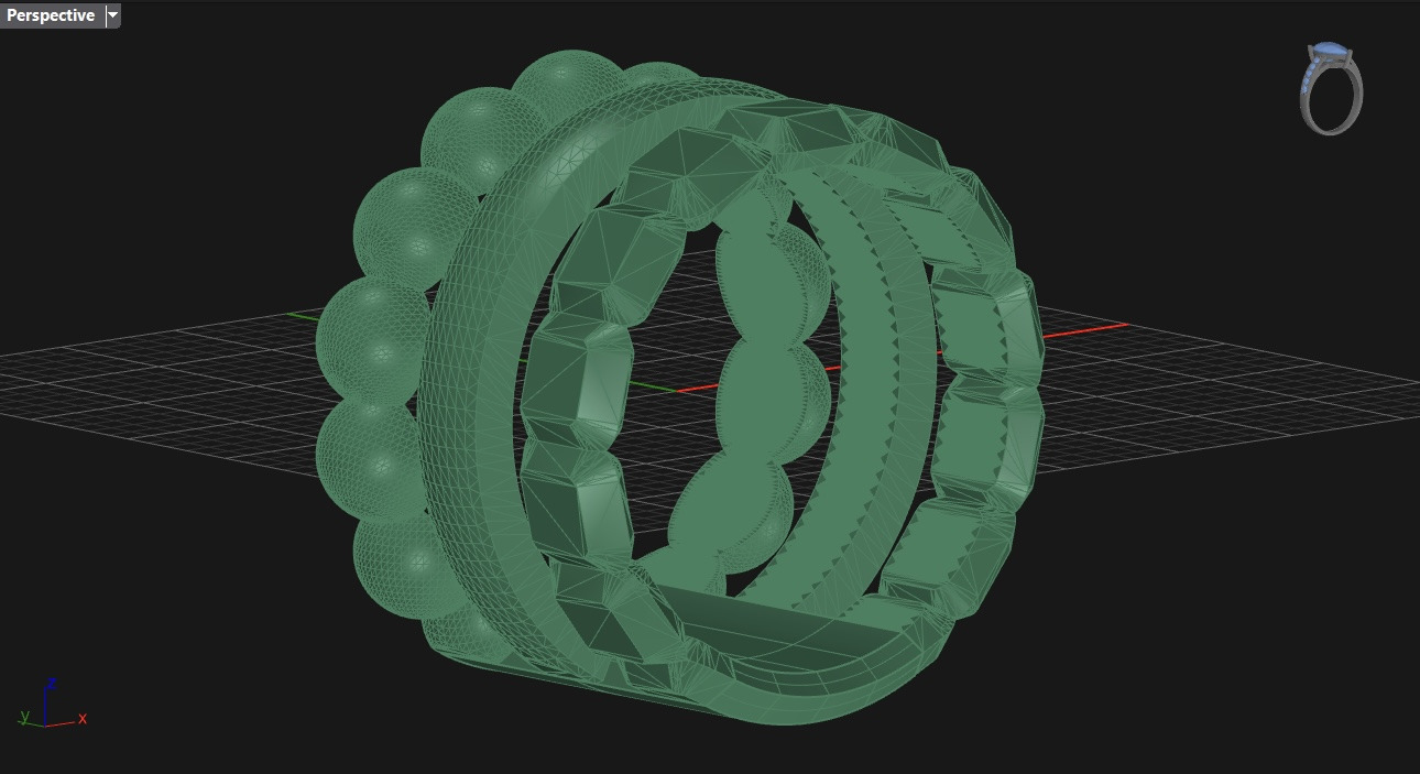 bead and cube ring N03 Free 3D print model_5