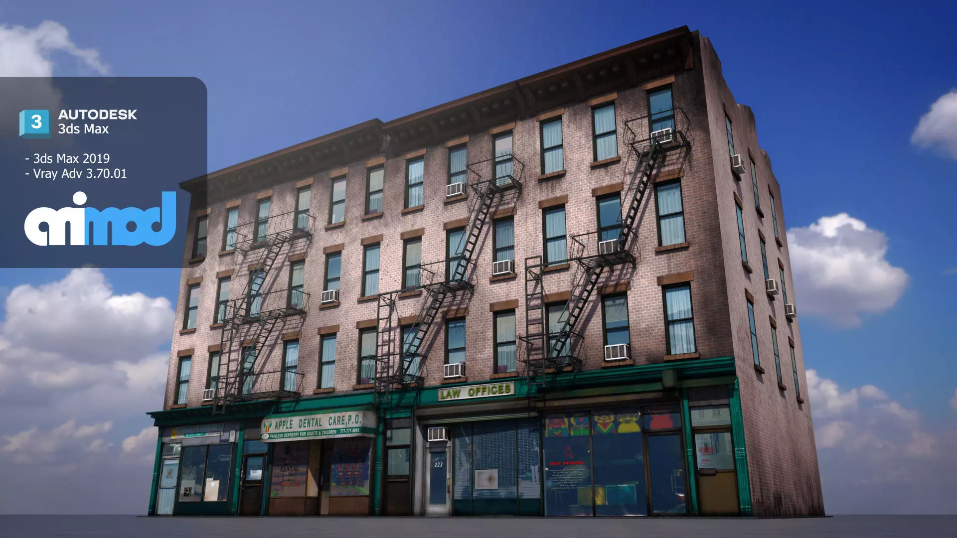 US Apartment Building 1002 3D model