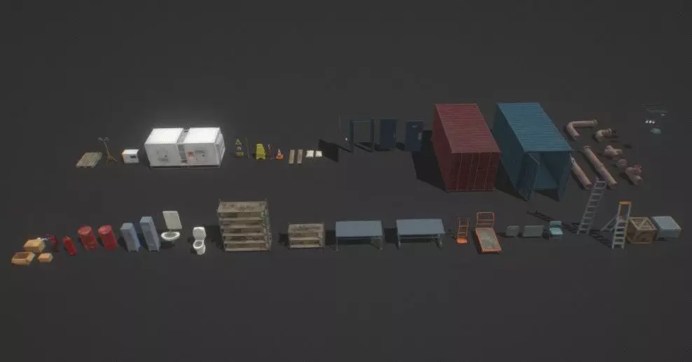 Factory Props 1 Low-poly 3D model_0
