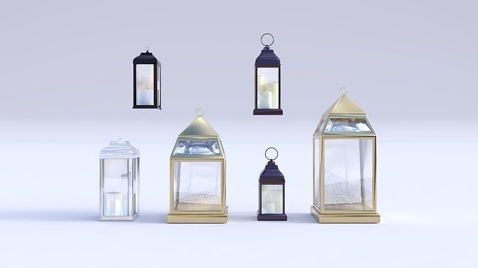 Christmas Lantern Pack Low-poly 3D model