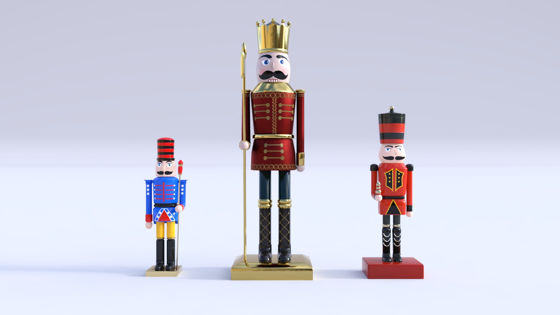 Nutcracker Christmas Pack Low-poly 3D model_1