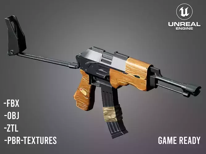 AK 47 Kalashnikov Stylized Gun Game Ready
