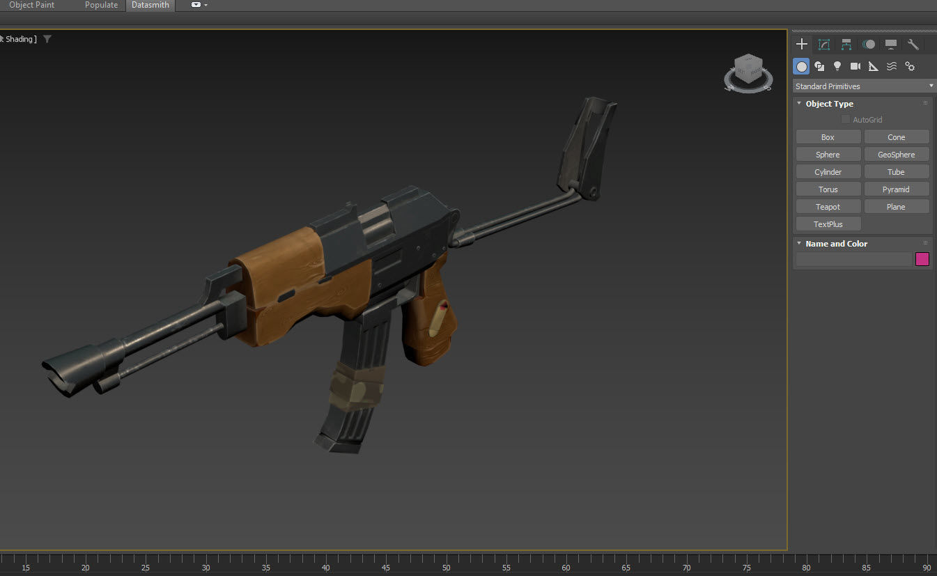 AK 47 Kalashnikov Stylized Gun Game Ready Low-poly 3D model_17