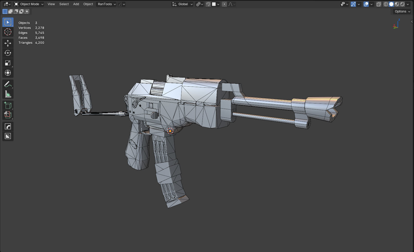AK 47 Kalashnikov Stylized Gun Game Ready Low-poly 3D model_15