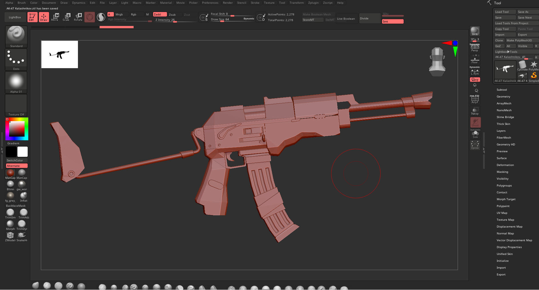 AK 47 Kalashnikov Stylized Gun Game Ready Low-poly 3D model_9