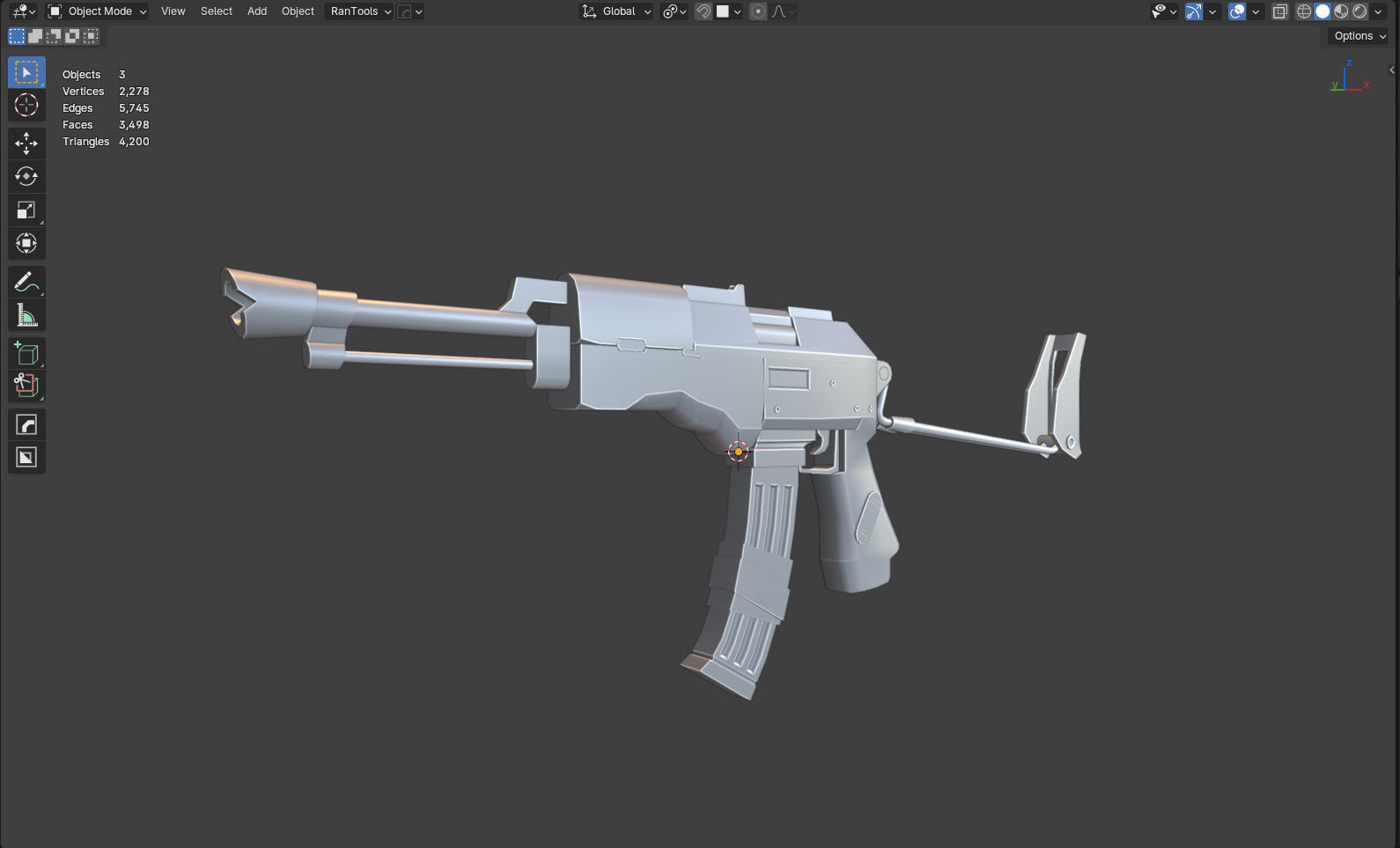 AK 47 Kalashnikov Stylized Gun Game Ready Low-poly 3D model_14