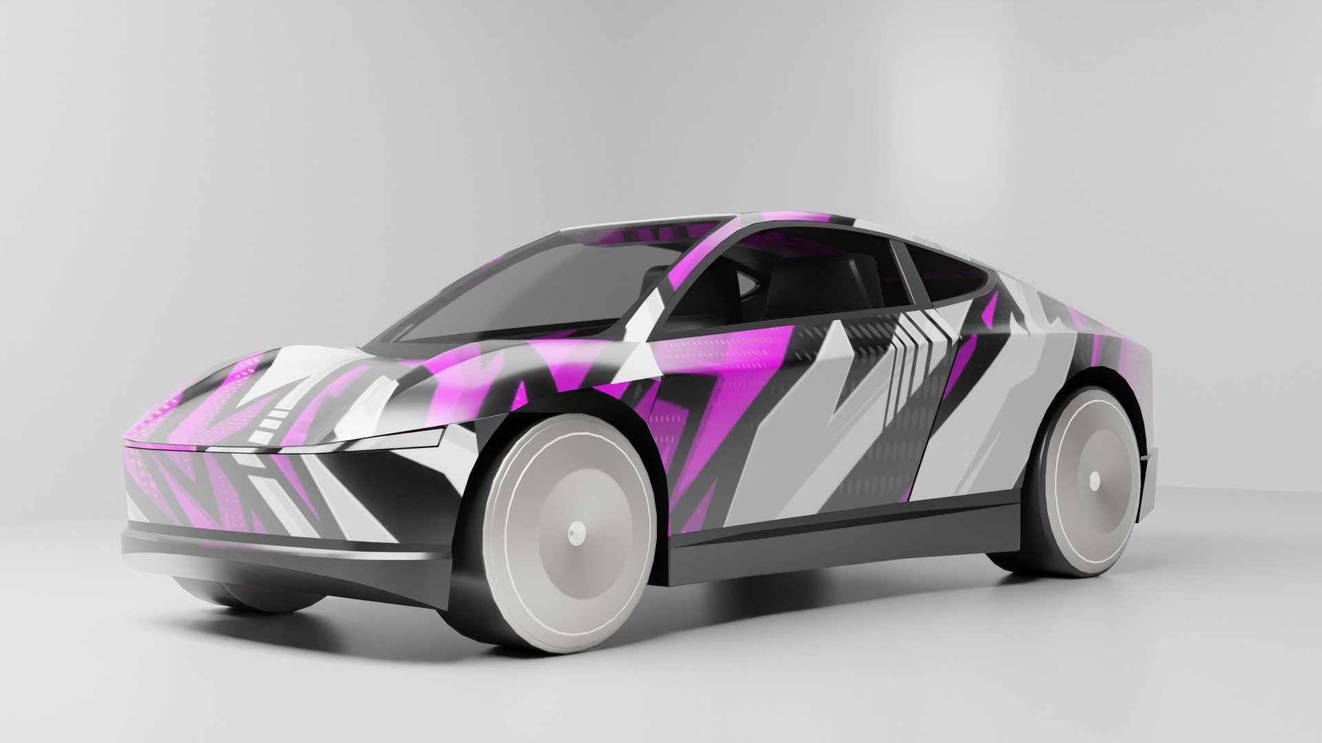 Tesla Cybercab Robotaxi 3D Model with interior Low-poly 3D model_7