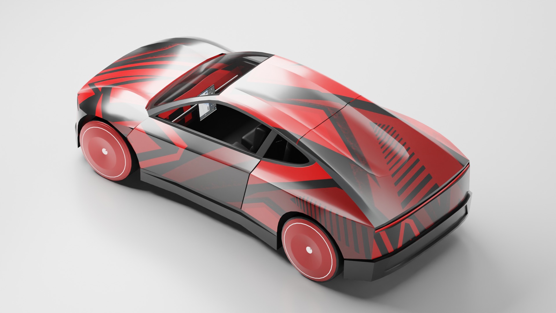 Tesla Cybercab Robotaxi 3D Model with interior Low-poly 3D model_15