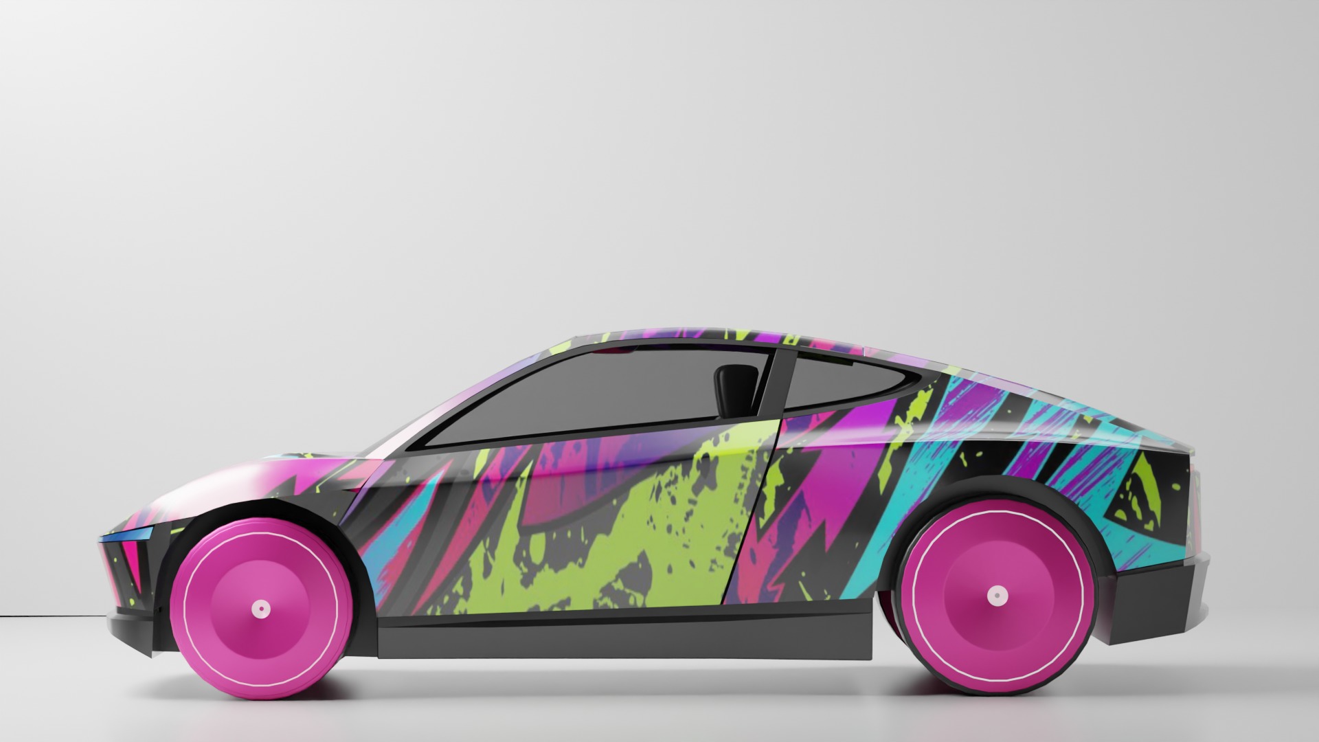 Tesla Cybercab Robotaxi 3D Model with interior Low-poly 3D model_8