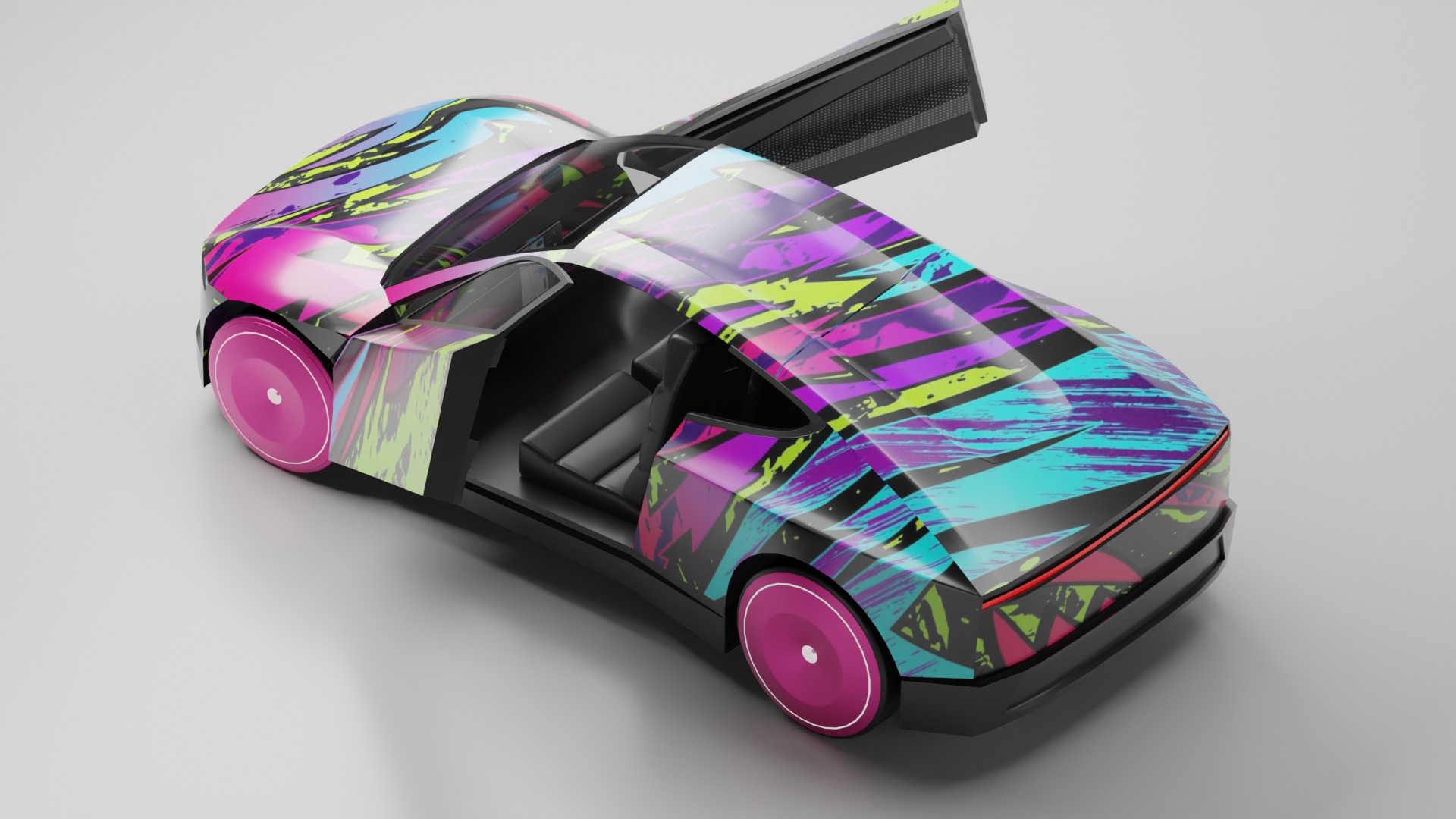 Tesla Cybercab Robotaxi 3D Model with interior Low-poly 3D model_16