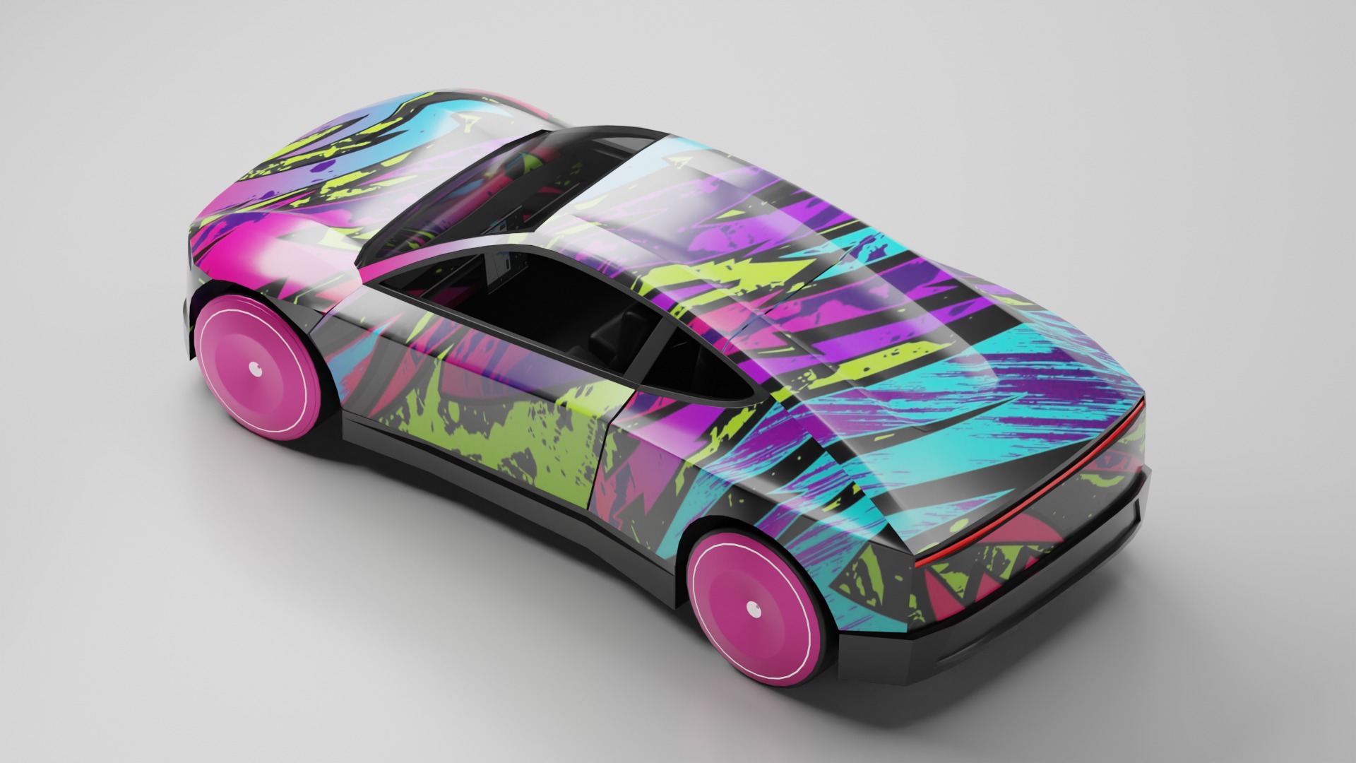 Tesla Cybercab Robotaxi 3D Model with interior Low-poly 3D model_12