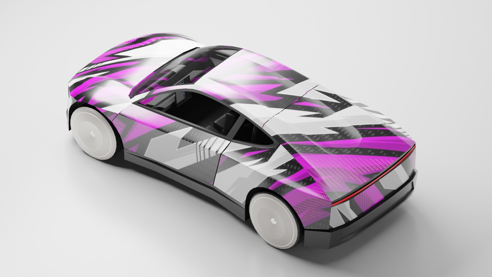 Tesla Cybercab Robotaxi 3D Model with interior Low-poly 3D model_14