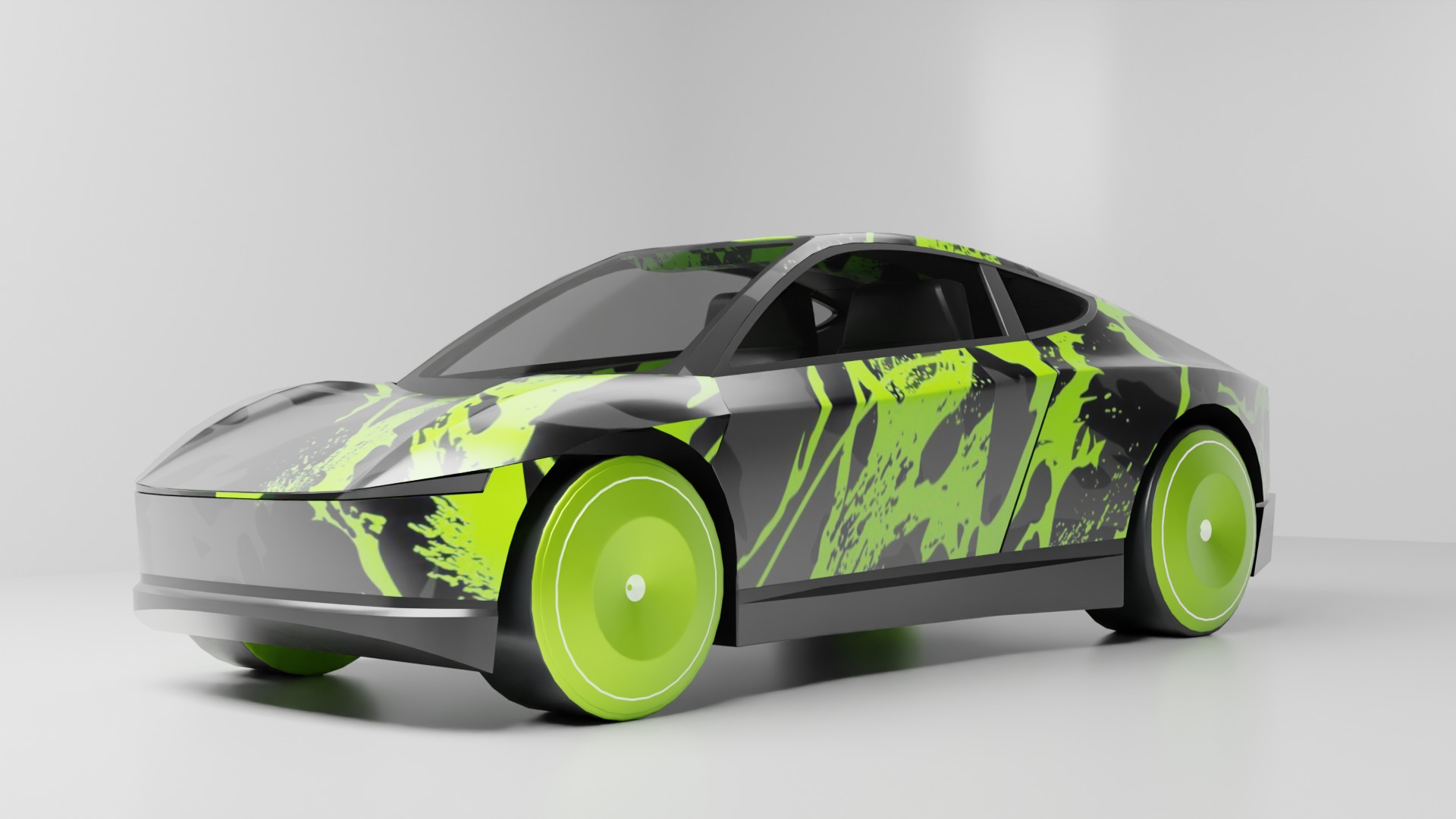 Tesla Cybercab Robotaxi 3D Model with interior Low-poly 3D model_5