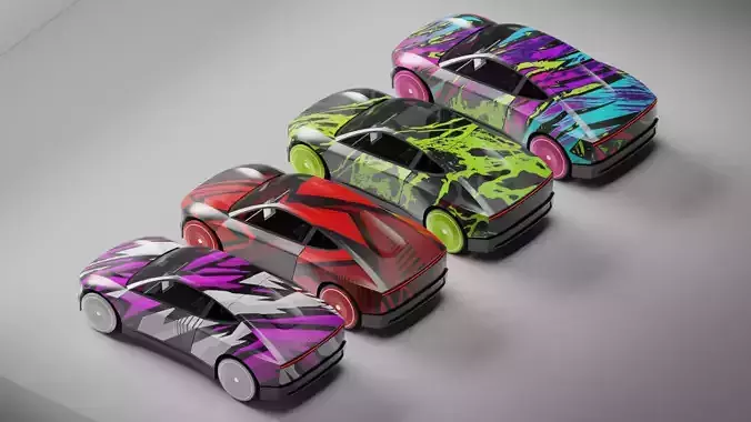 Tesla Cybercab Robotaxi 3D Model with interior Low-poly 3D model