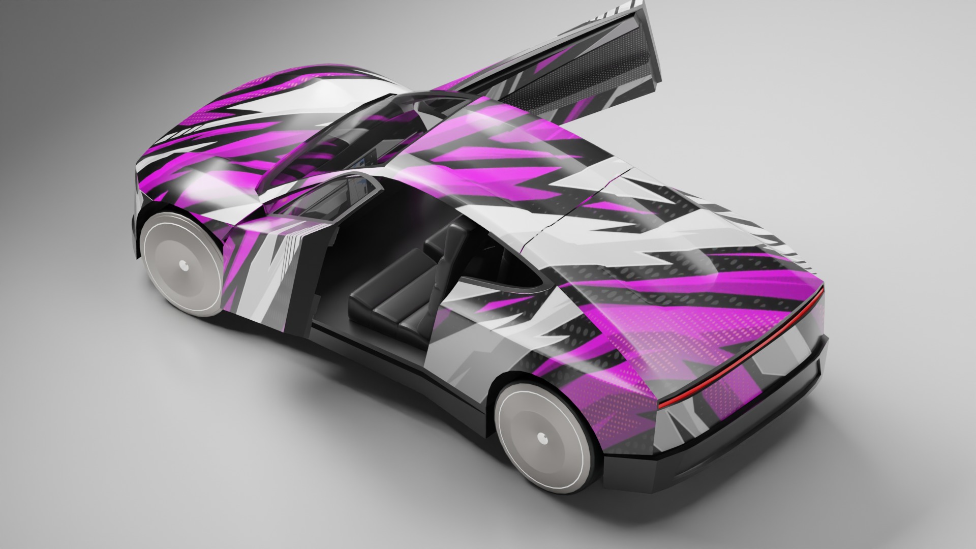 Tesla Cybercab Robotaxi 3D Model with interior Low-poly 3D model_18