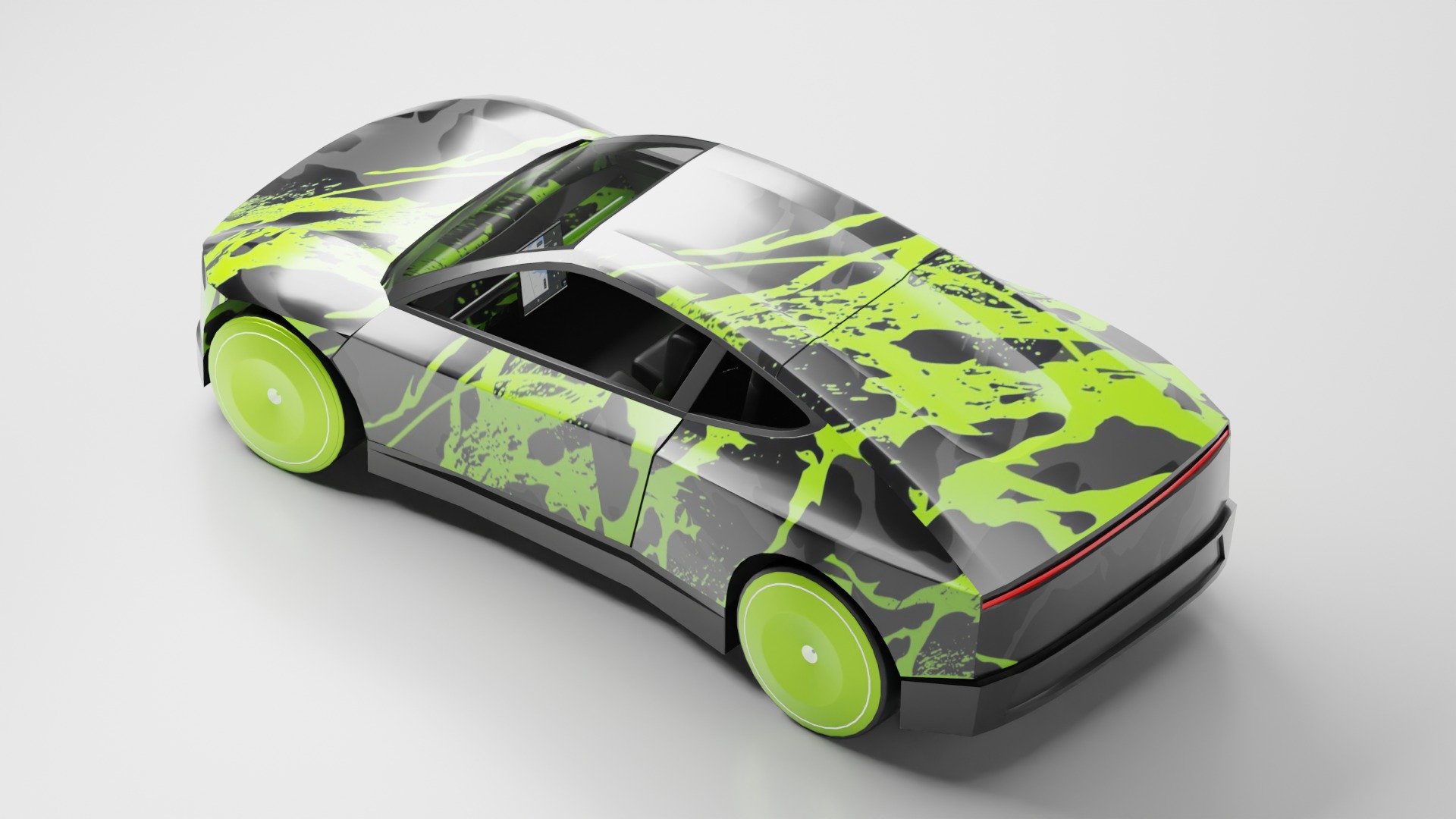 Tesla Cybercab Robotaxi 3D Model with interior Low-poly 3D model_13