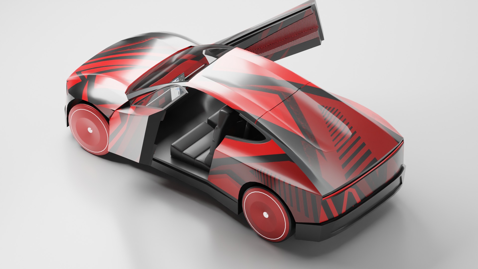 Tesla Cybercab Robotaxi 3D Model with interior Low-poly 3D model_19