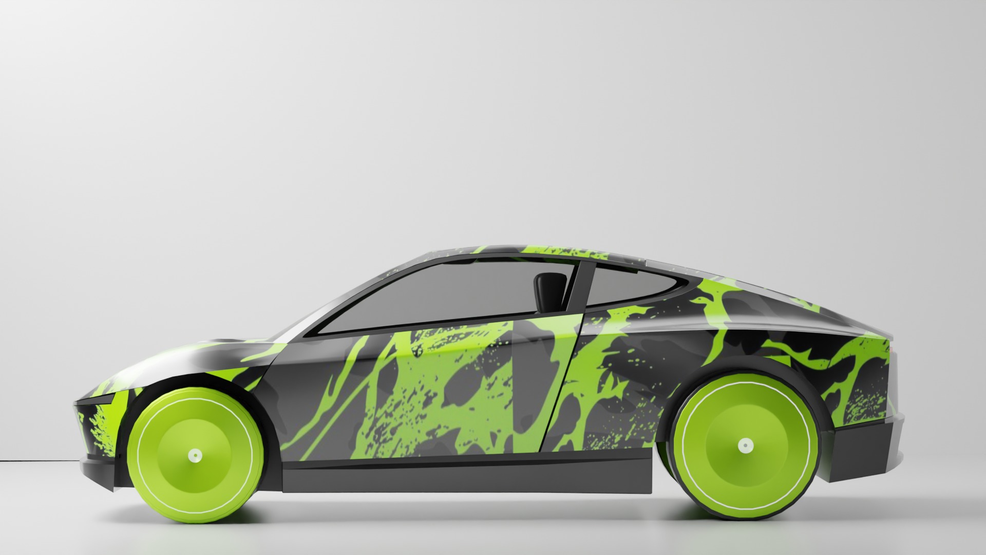 Tesla Cybercab Robotaxi 3D Model with interior Low-poly 3D model_9