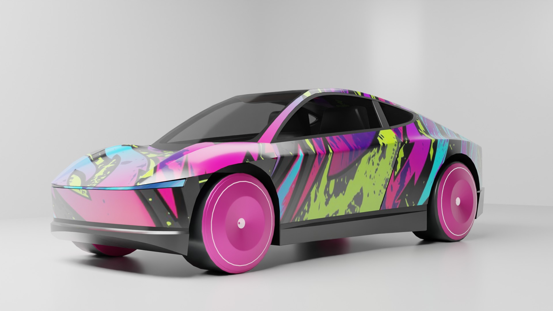 Tesla Cybercab Robotaxi 3D Model with interior Low-poly 3D model_4