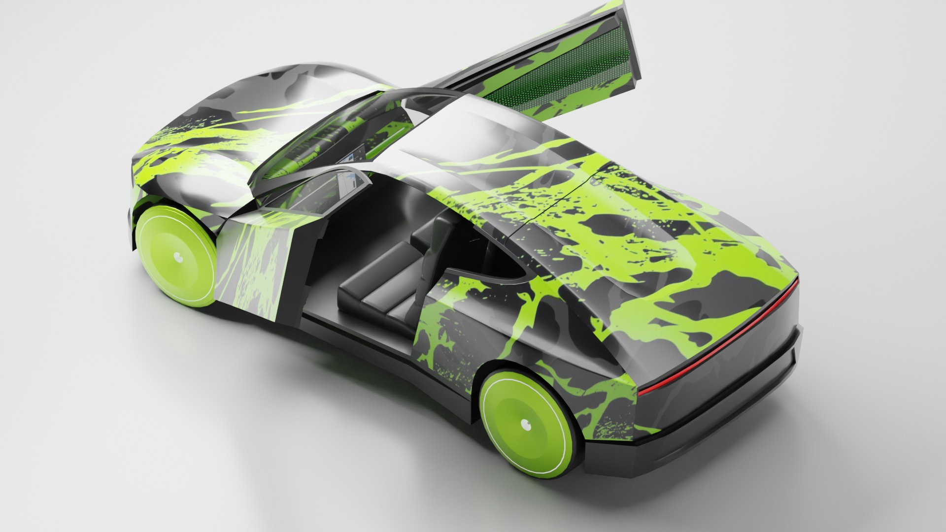 Tesla Cybercab Robotaxi 3D Model with interior Low-poly 3D model_17