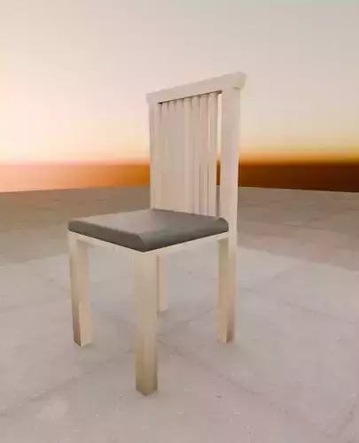 Realistic Wooden Chair 3D Model