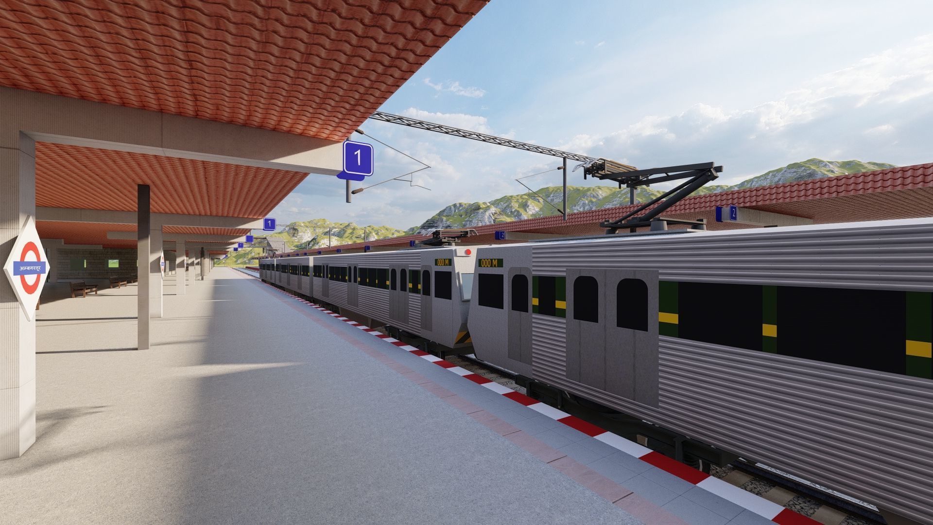 Train Station 3D Model-Realistic Train Station Scene 3D model_1