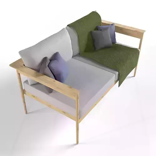 Contemporary wooden frame sofa couch