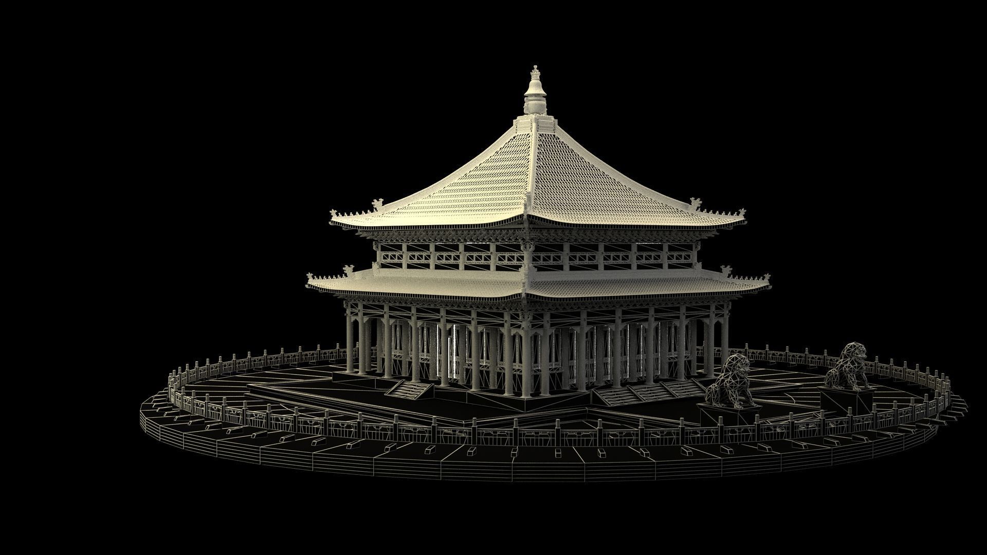 Chinese ancient house 3D model_12