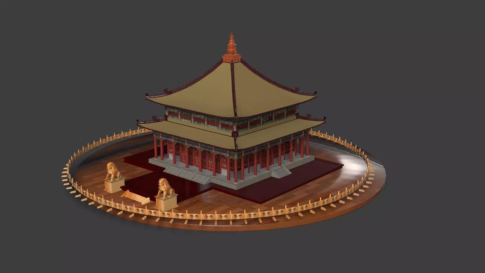 Chinese ancient house 3D model_0