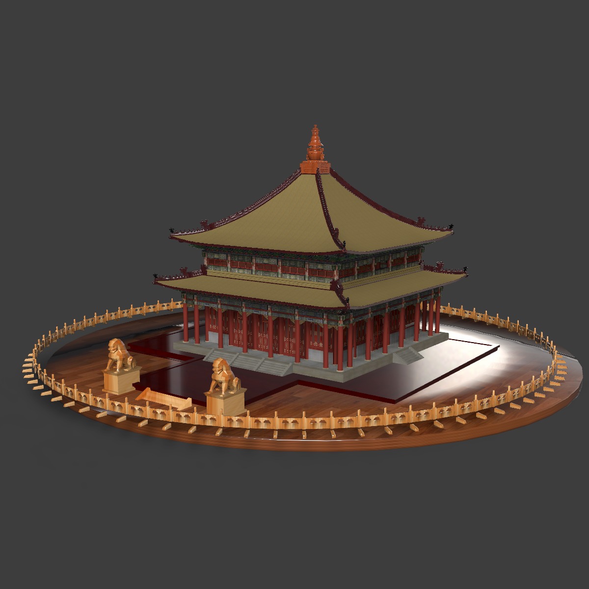 Chinese ancient house 3D model_11