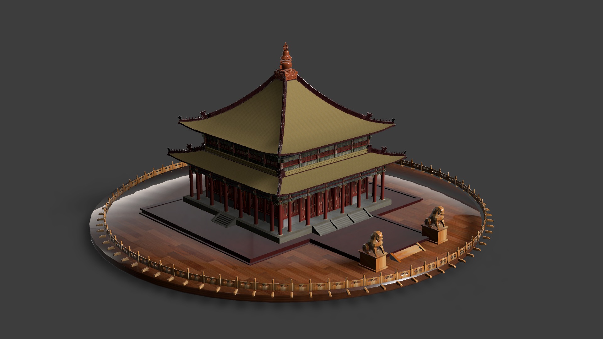 Chinese ancient house 3D model_9