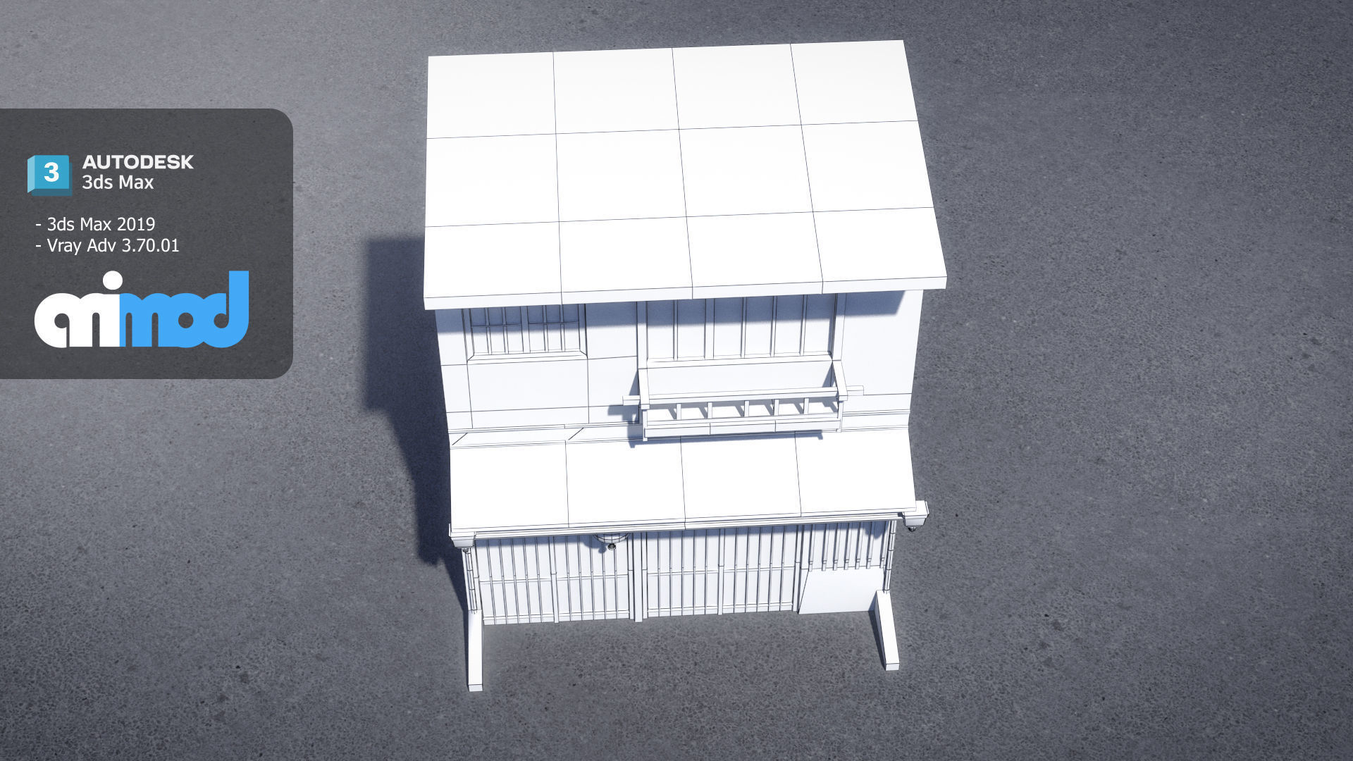Old Japanese Style House 3D model_8