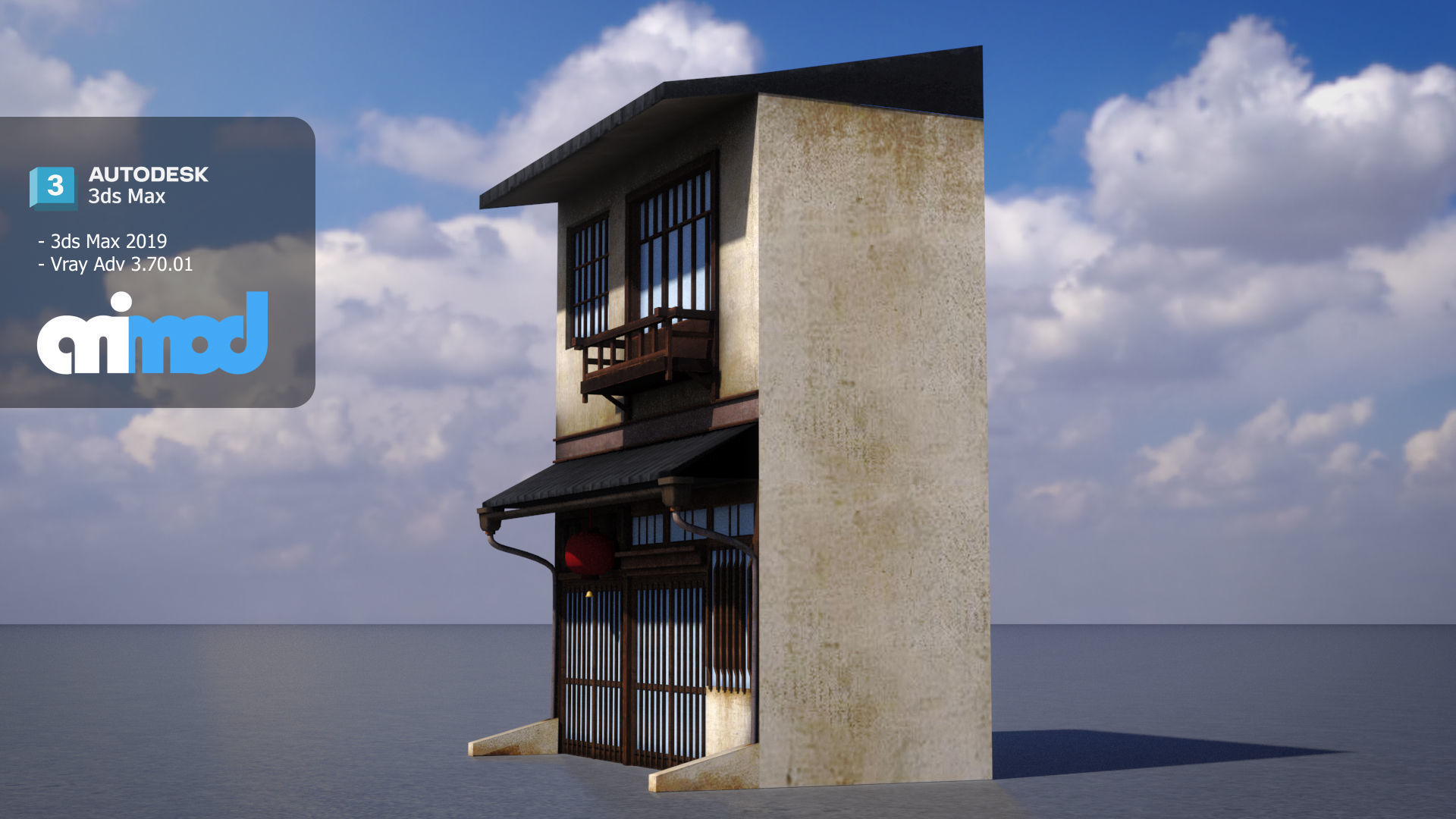 Old Japanese Style House 3D model_4