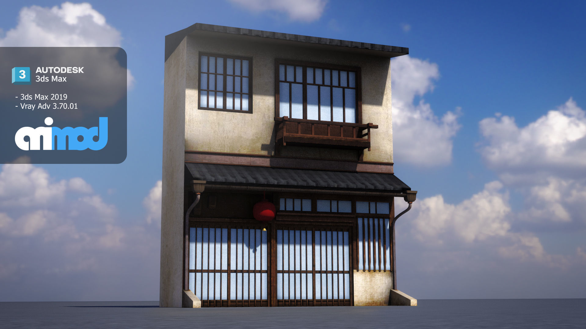 Old Japanese Style House 3D model_2