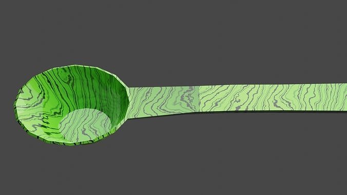Plastic spoon with color looks like watermelon peel Free low-poly 3D model