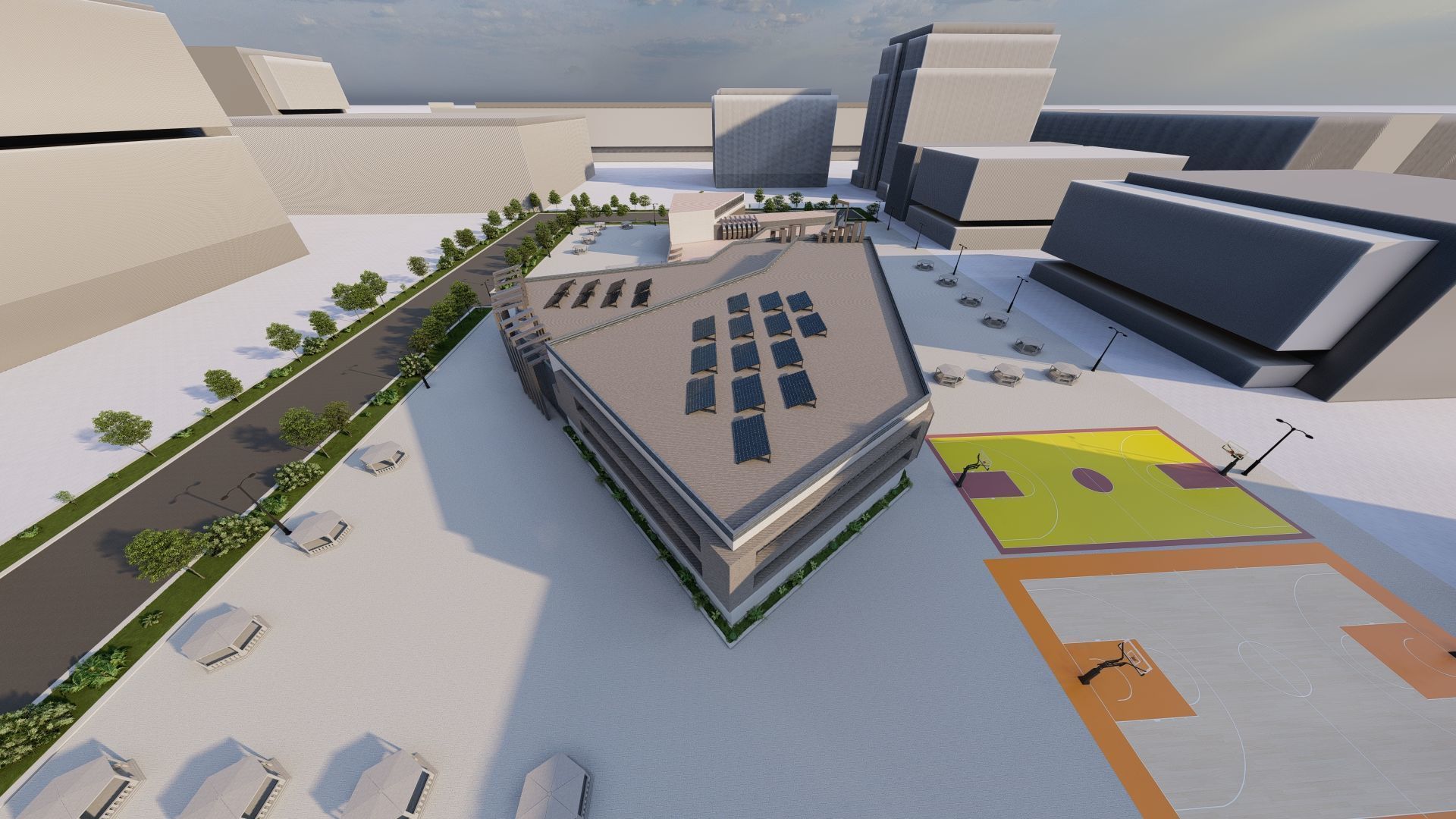 Futuristic Skyscraper-Building office-Modern office 3D model_19