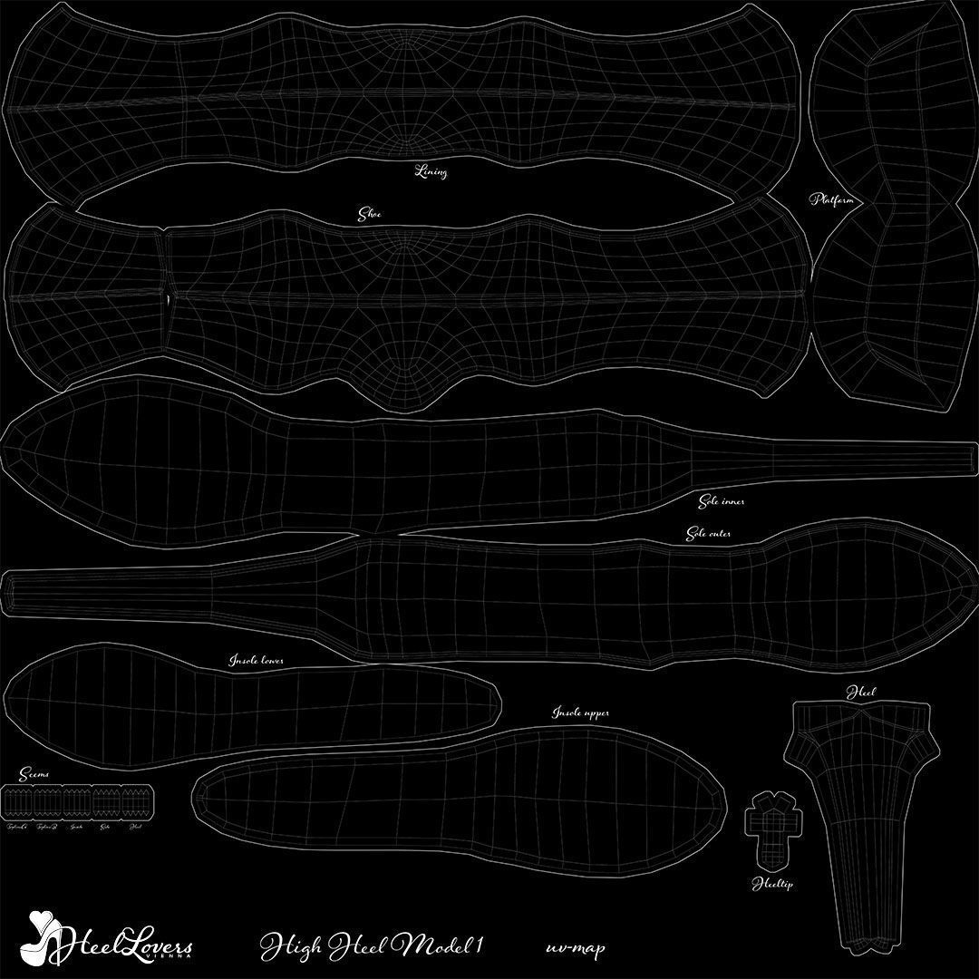 Red Patent Platform Stiletto High Heels 3D model_12