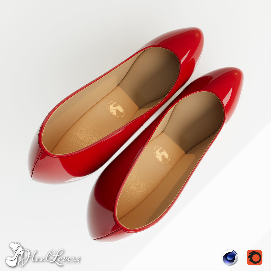 Red Patent Platform Stiletto High Heels 3D model_5