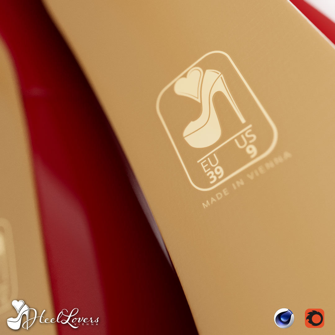 Red Patent Platform Stiletto High Heels 3D model_9