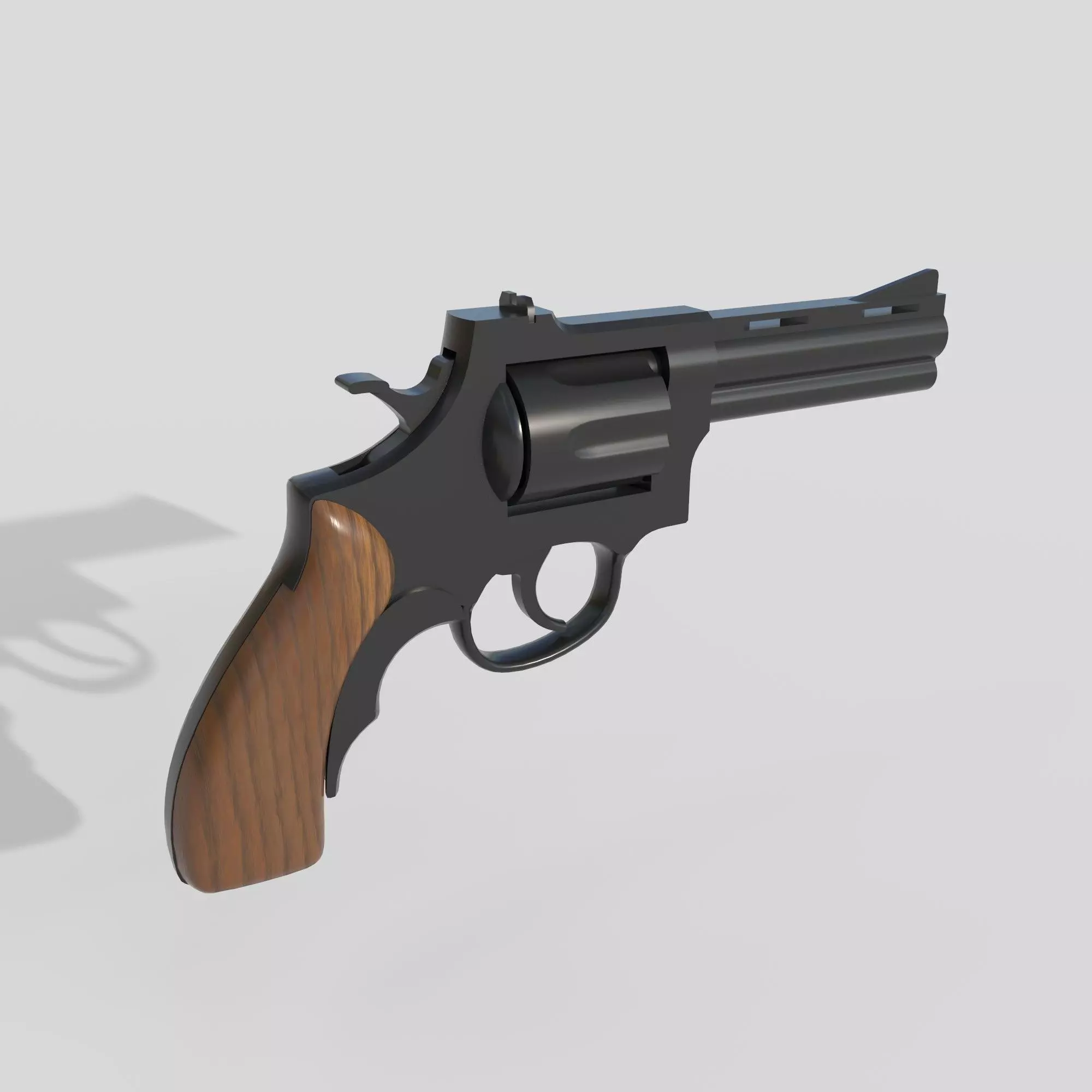 38 Special Revolver Low-poly 3D model