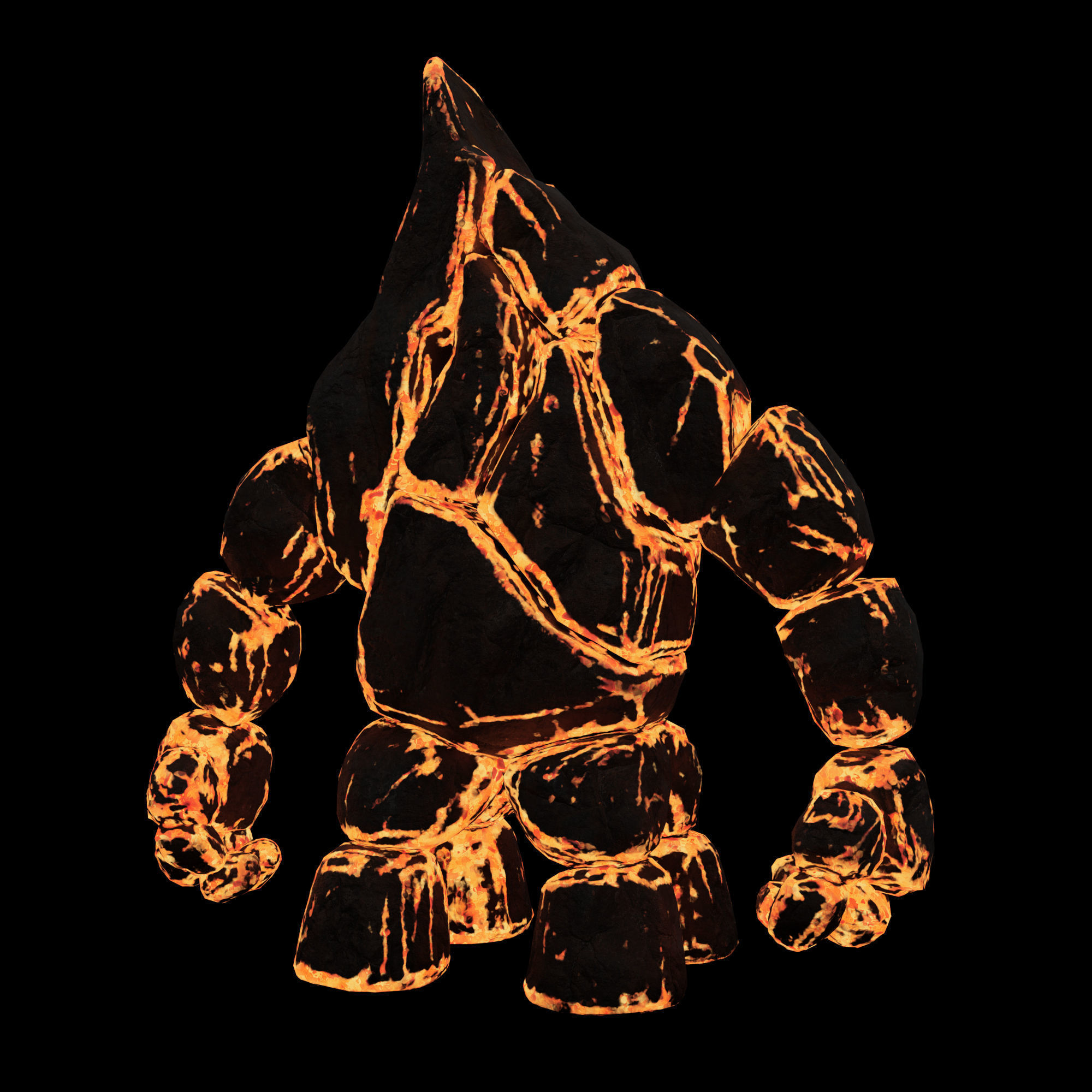 Lava Stone Four Legs Golem 3D model_1